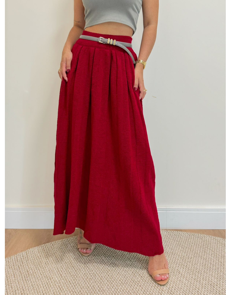 Saia Midi Mousse Agatha Cherry