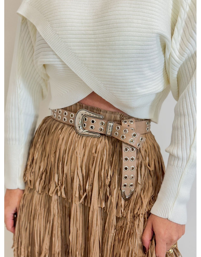 Cinto Fivela Ilhós Capuccino