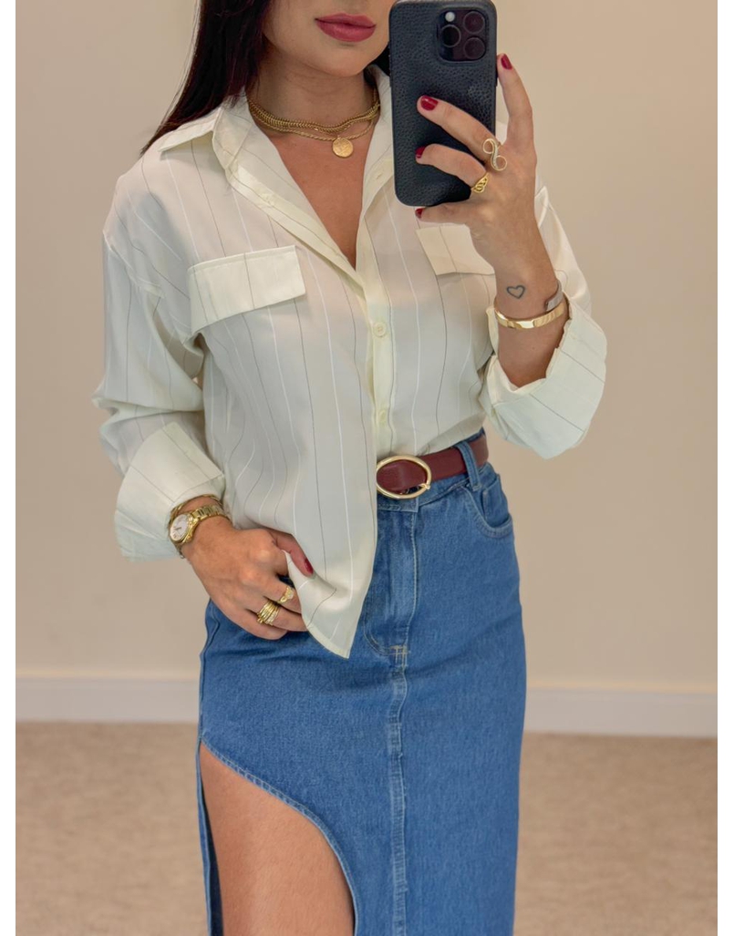 Camisa Listrada Manteiga