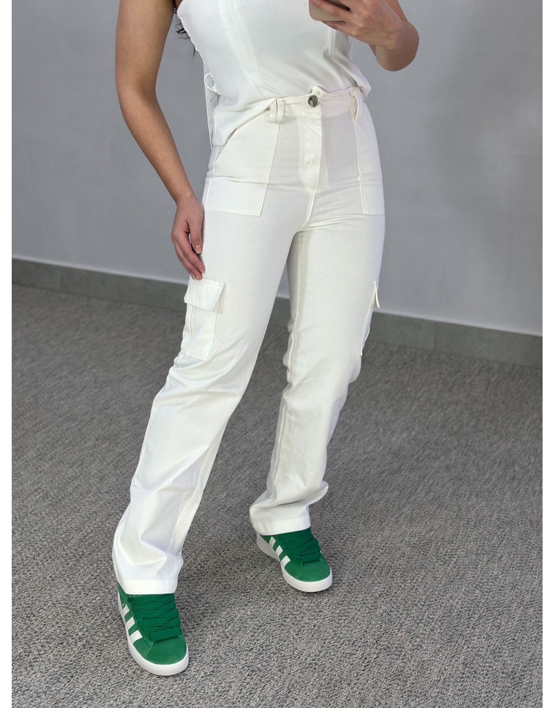 Calça Sarja Cargo Lauane Off