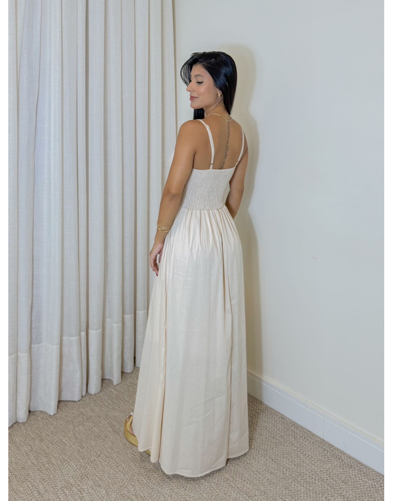 Vestido Midi Cancún Areia