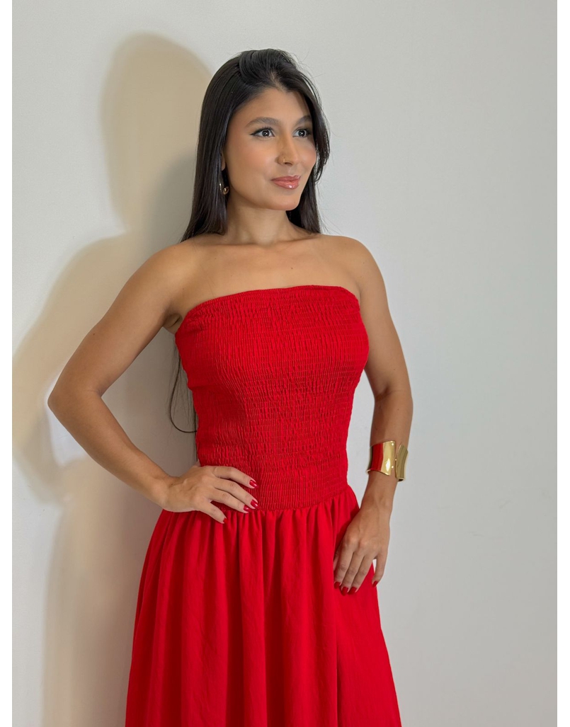 Vestido Lastex Carolina Vermelho