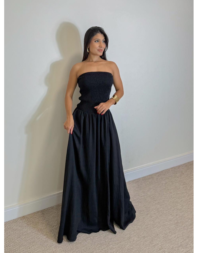 Vestido Lastex Carolina Preto