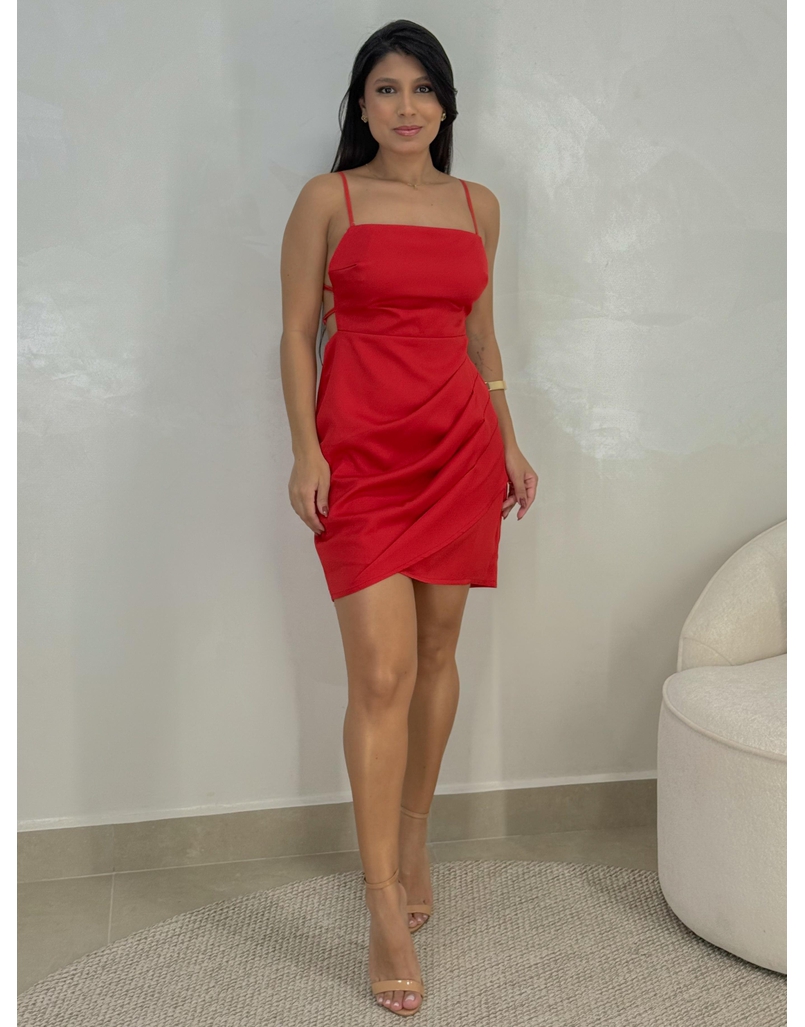 Vestido Alfaiataria Fiorella Vermelho