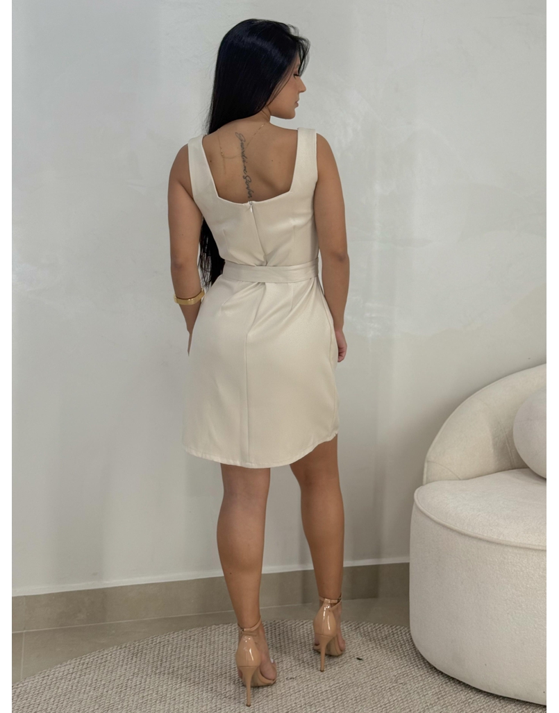 Vestido Carina Areia