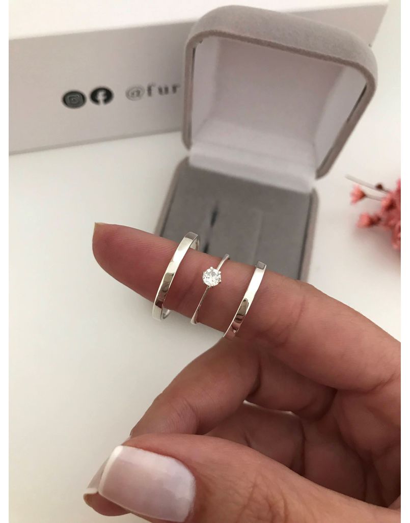 Par De Alianças Paris 2 mm Prata 925- Brinde Exclusivo Solitário