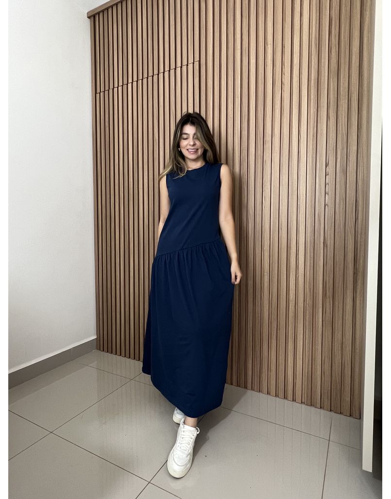 Vestido Aurora Azul Marinho - IZABELA ROSA