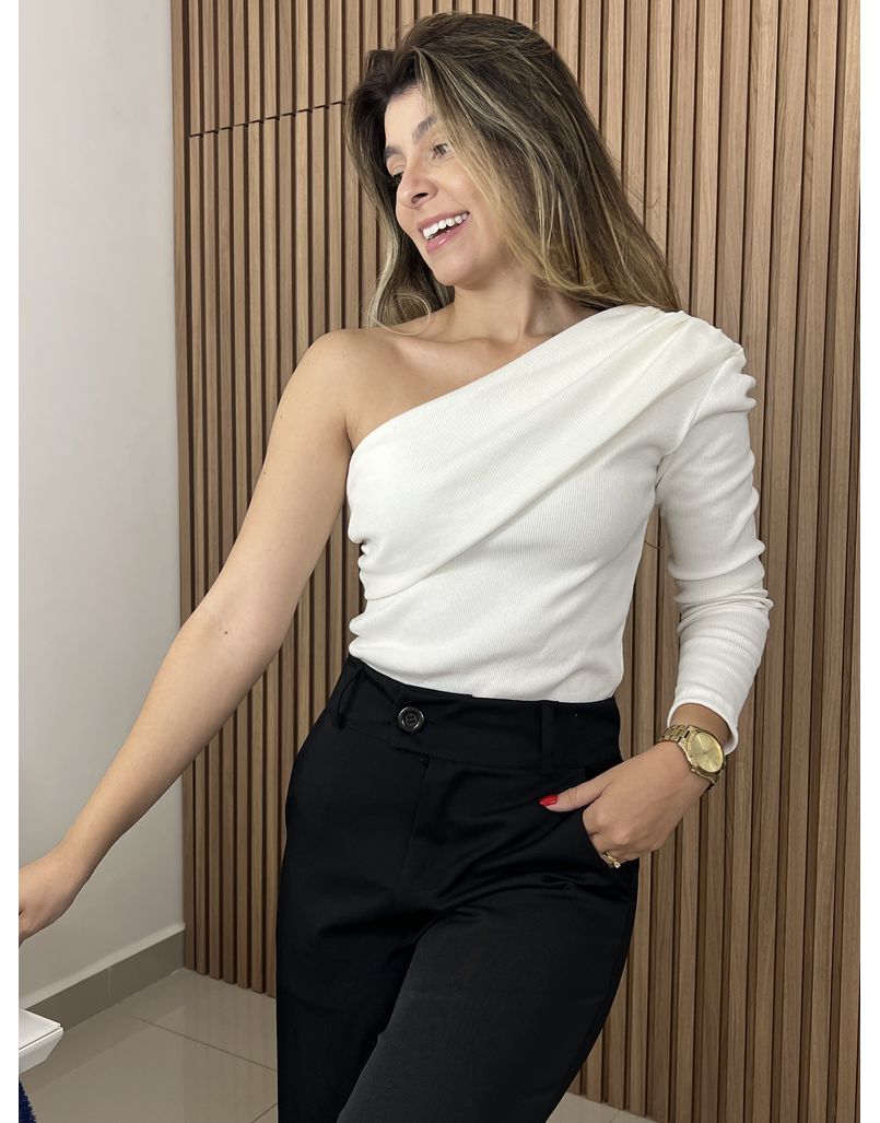 Blusa Ombro Único Branco