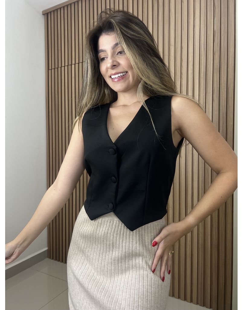 Colete Alfaiataria Preto - IZABELA ROSA