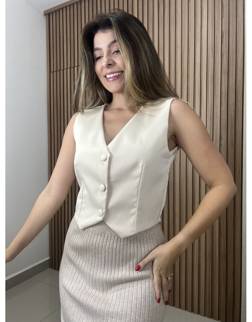 Colete Alfaiataria Nude - IZABELA ROSA