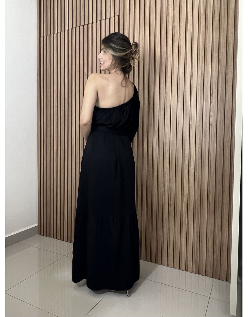 Vestido Ombro Único Preto