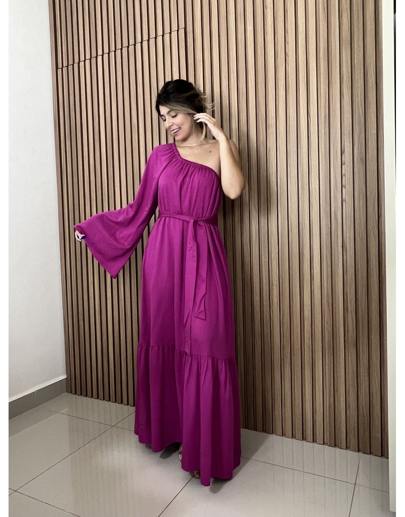 Vestido Ombro Único Fúcsia - IZABELA ROSA