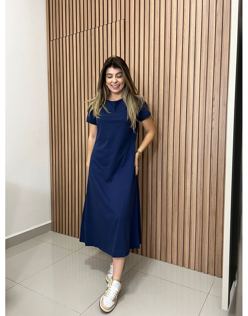 Vestido Catarina Azul Marinho - IZABELA ROSA