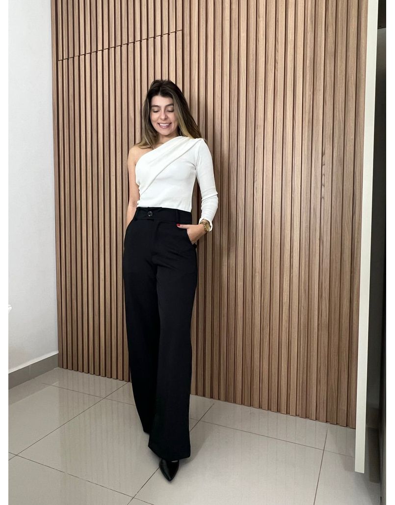 Calça Pantalona Alfaiataria Preta - IZABELA ROSA