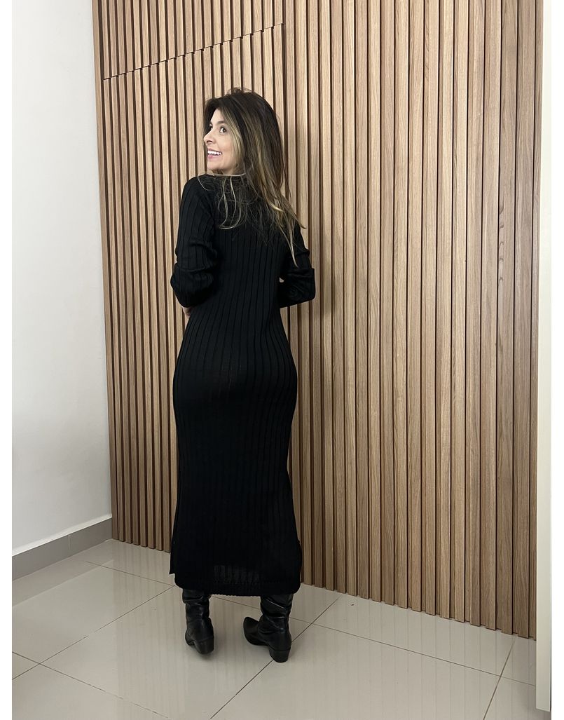 Vestido Midi Tricot Preto