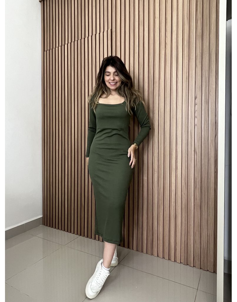 Vestido Luiza Verde Musgo - IZABELA ROSA