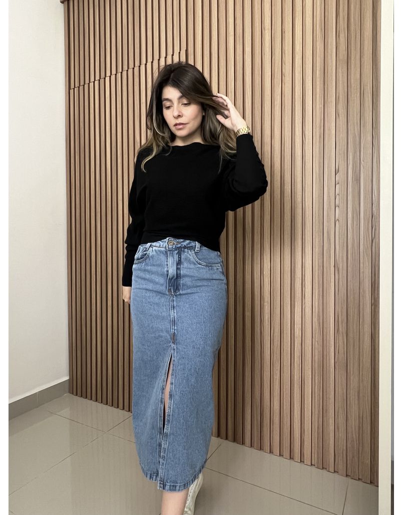 Saia Jeans Midi - IZABELA ROSA