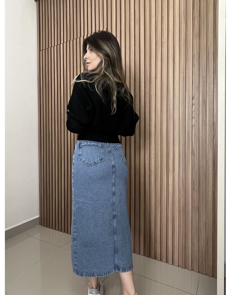 Saia Jeans Midi
