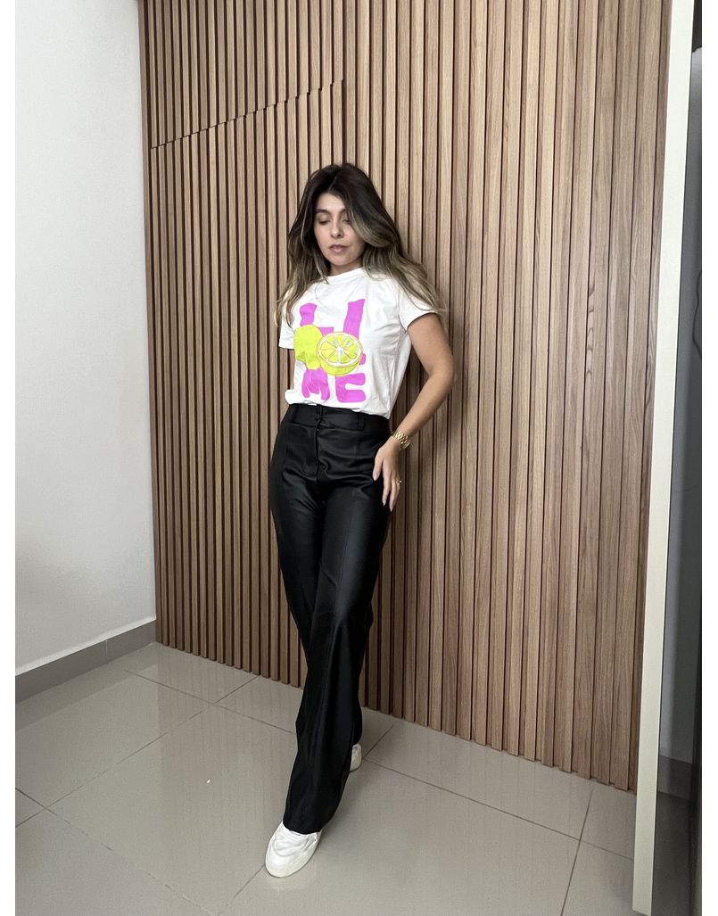 Calça Pantalona Couro Ecológico - IZABELA ROSA