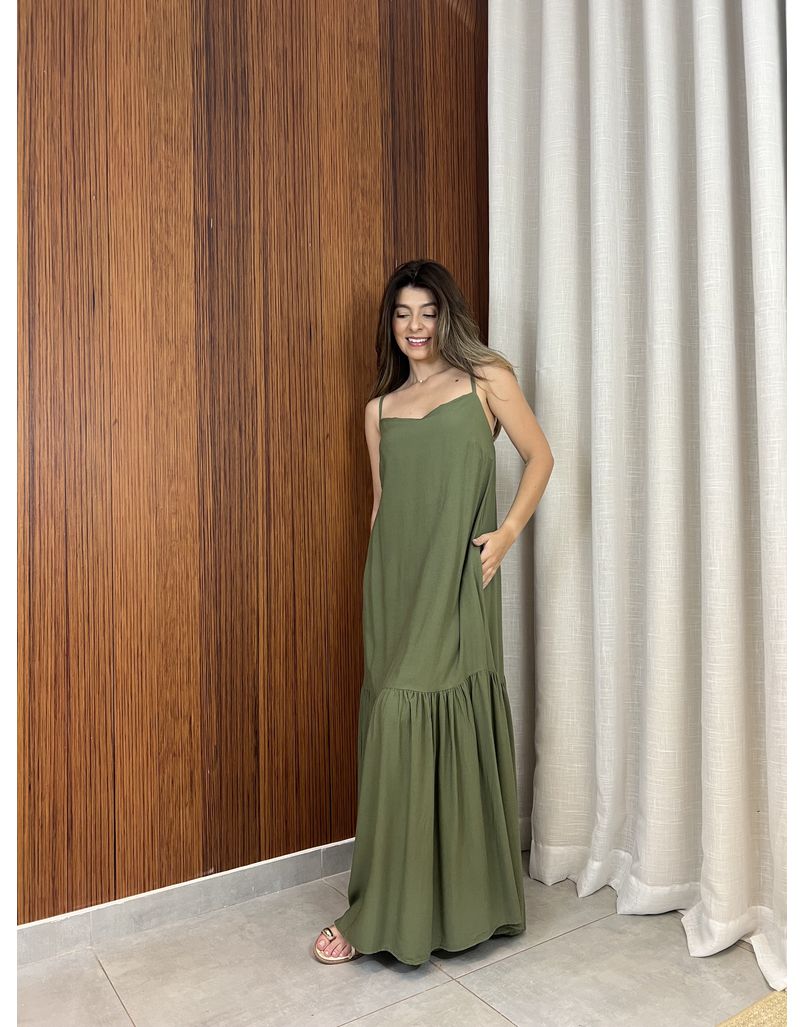 Vestido Celine Verde Musgo - IZABELA ROSA