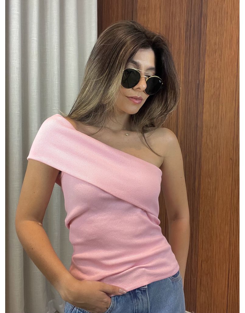 Blusa Ombro Único Rosa - IZABELA ROSA