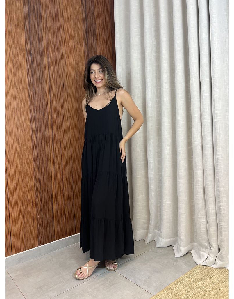 Vestido Flora Preto - IZABELA ROSA