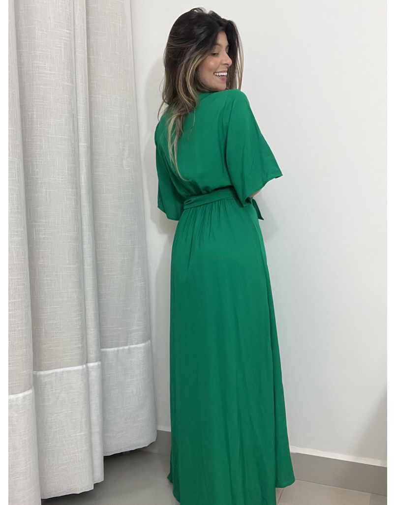 Vestido Cora Envelope Verde Bandeira