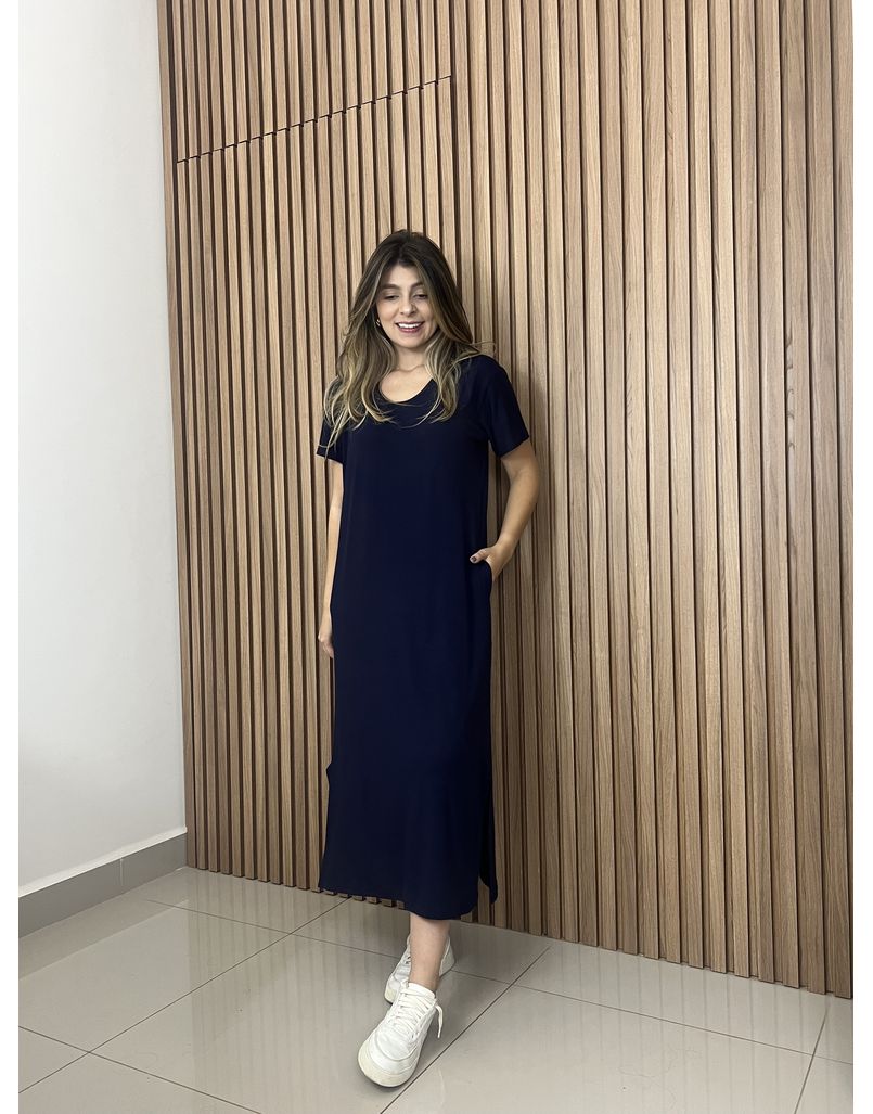 Vestido Basic Azul Marinho - IZABELA ROSA