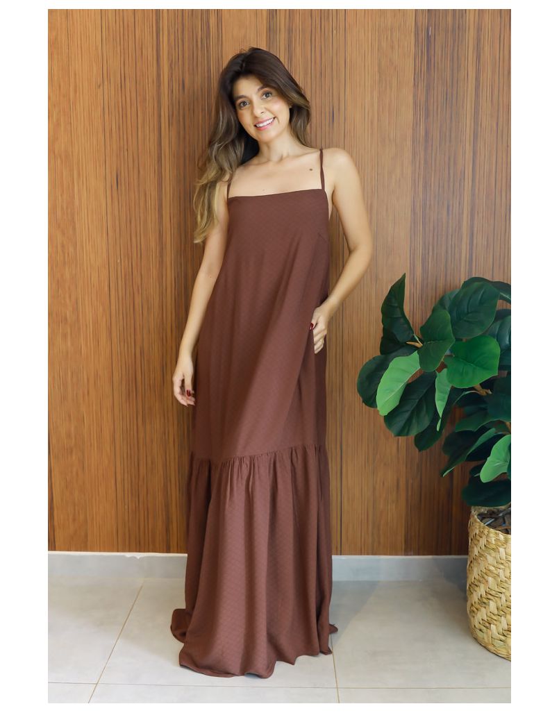 Vestido Celine Marrom - IZABELA ROSA