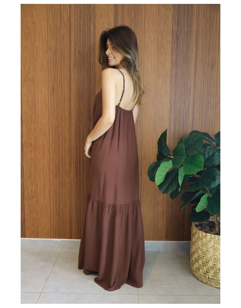 Vestido Celine Marrom