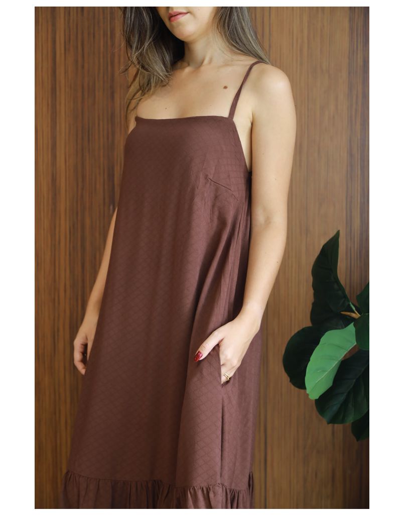 Vestido Celine Marrom