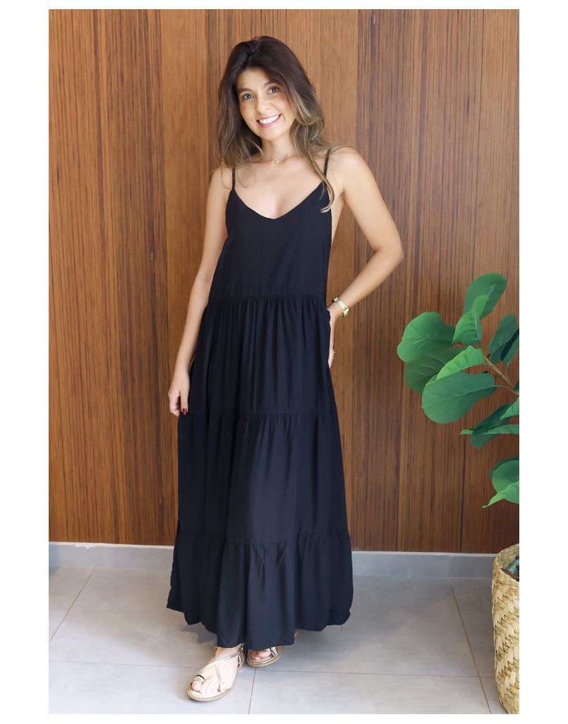 Vestido Flora Preto - IZABELA ROSA