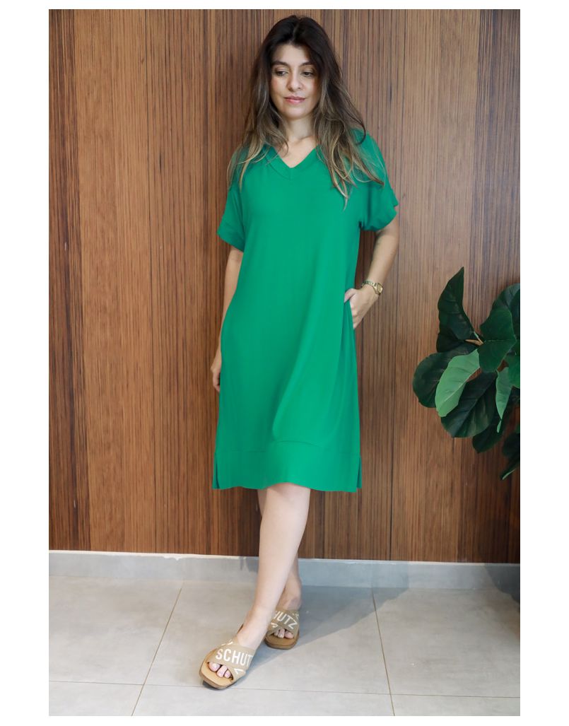Vestido Midi Basic Verde. - IZABELA ROSA