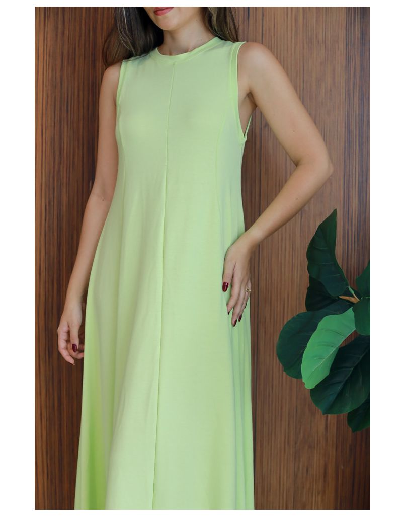Vestido Regata Moletinho Verde Lima
