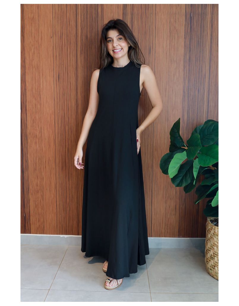 Vestido Regata Moletinho Preto. - IZABELA ROSA