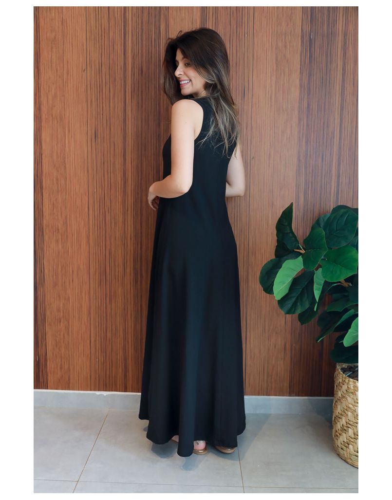 Vestido Regata Moletinho Preto.