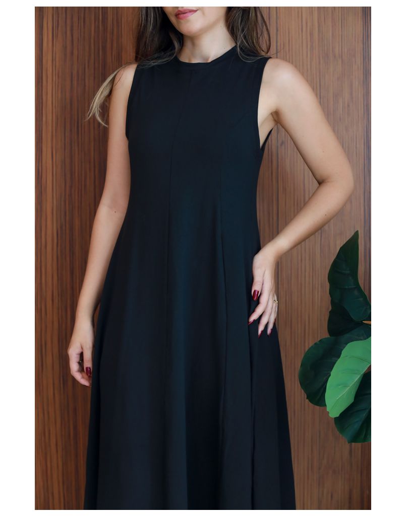 Vestido Regata Moletinho Preto.