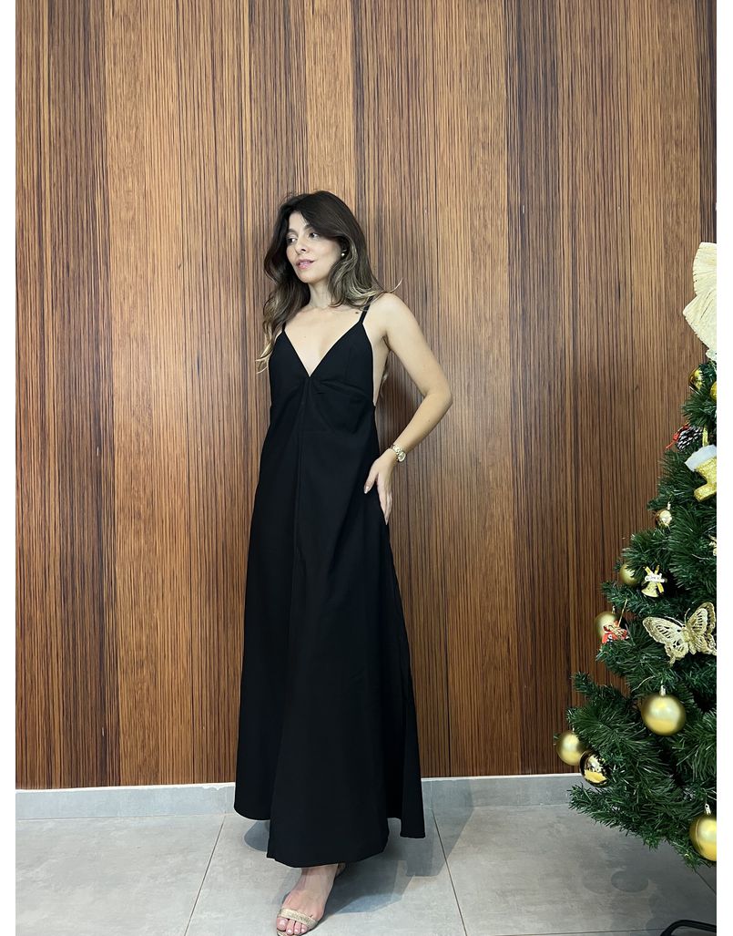 Vestido Celeste Preto - IZABELA ROSA