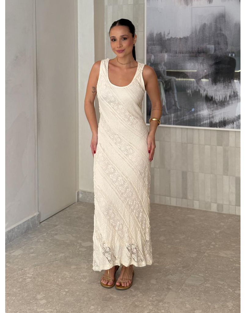 Vestido Midi Rendado Amy Off