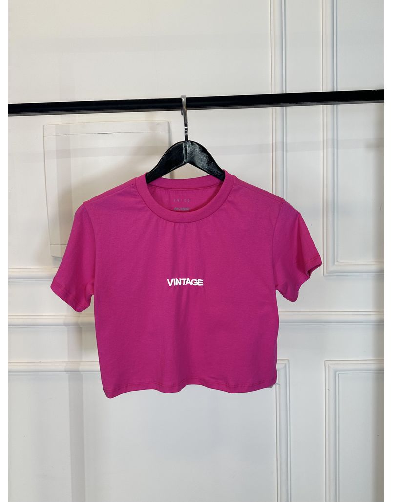 Camiseta Cropped Vintage Pink - Loja La Mina 
