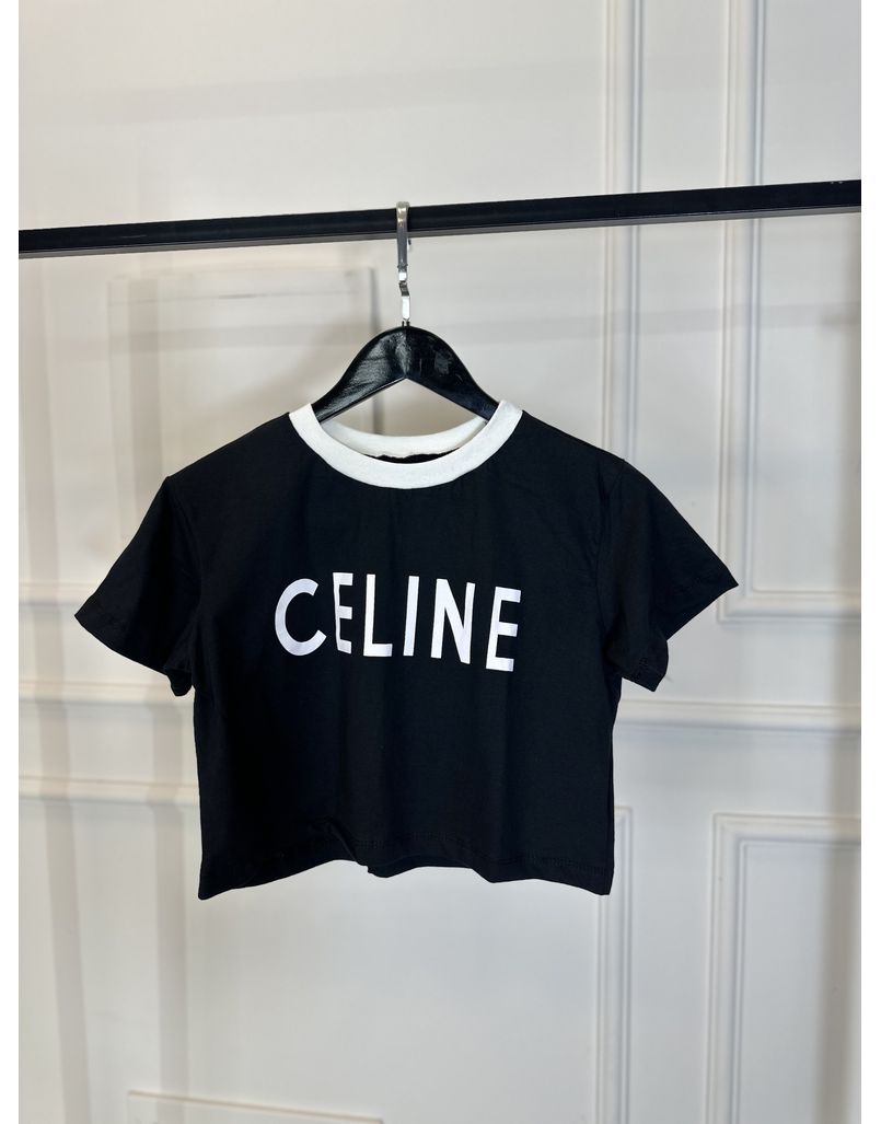 Camiseta Cropped Celinne Preto - Loja La Mina 