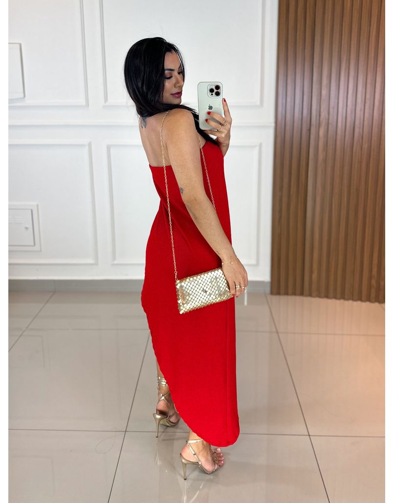 Vestido shop assimetrico vermelho