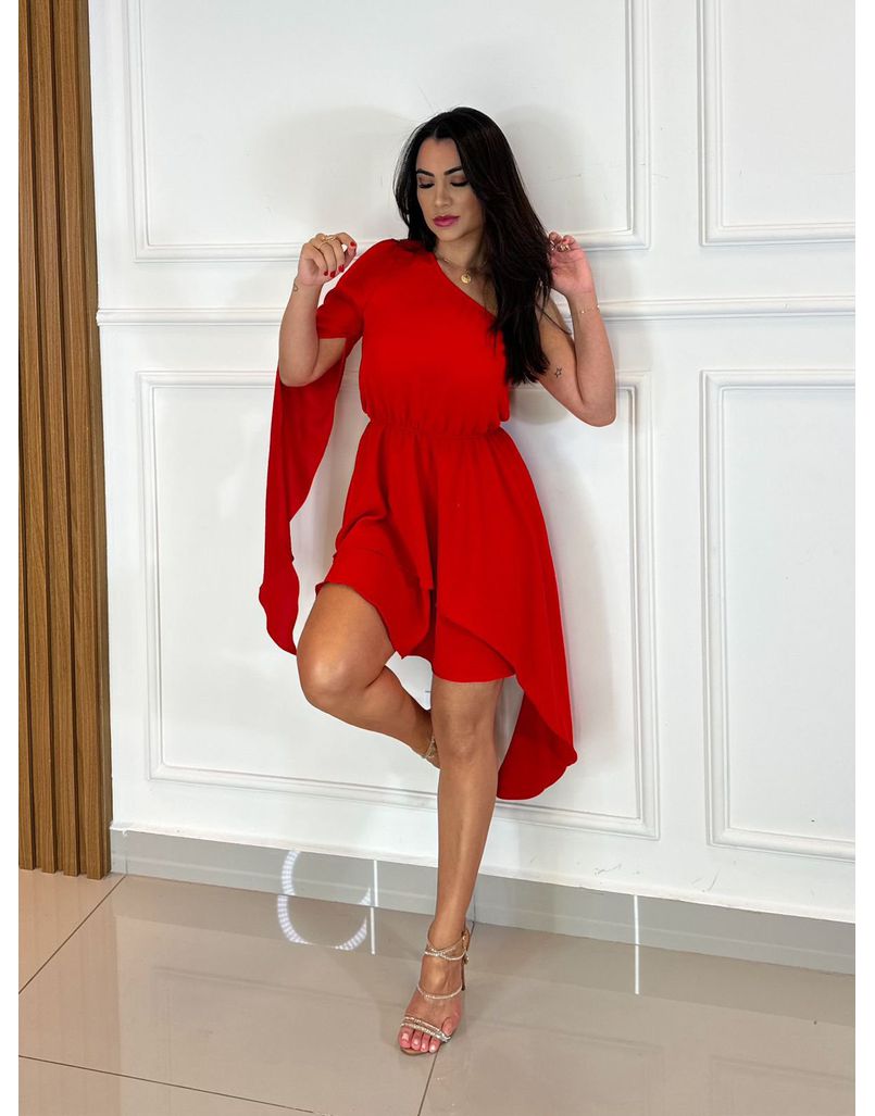 Vestido Nula Manga Becca Vermelho
