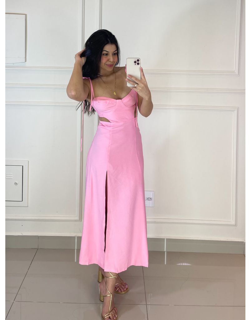 Vestido Alça Alemanha Rosa