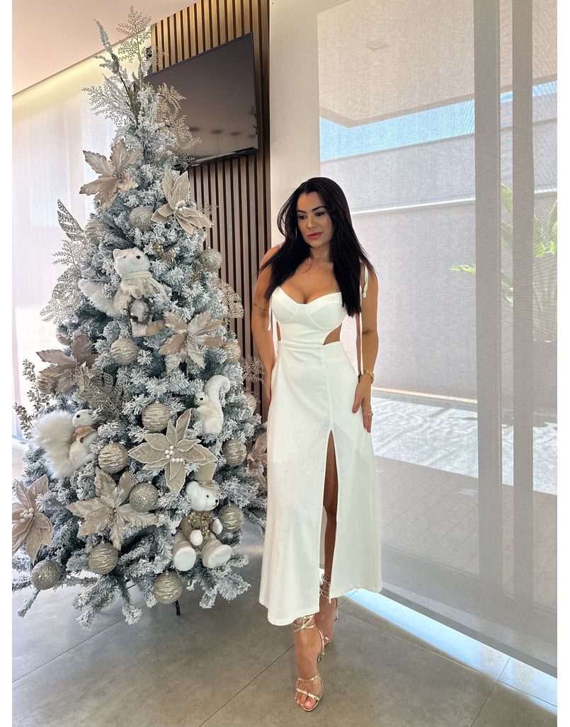Vestido Alça Alemanha Branco - Loja La Mina 