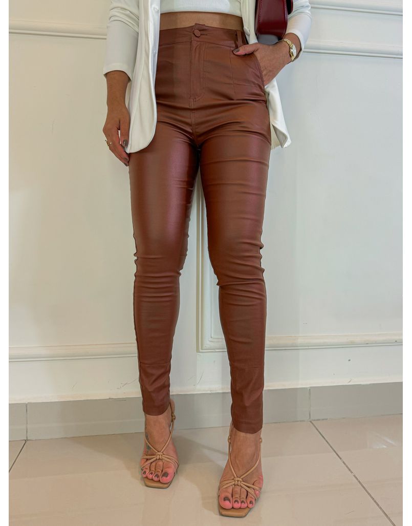 Calça Skinny Resinada Bronze - Loja La Mina 