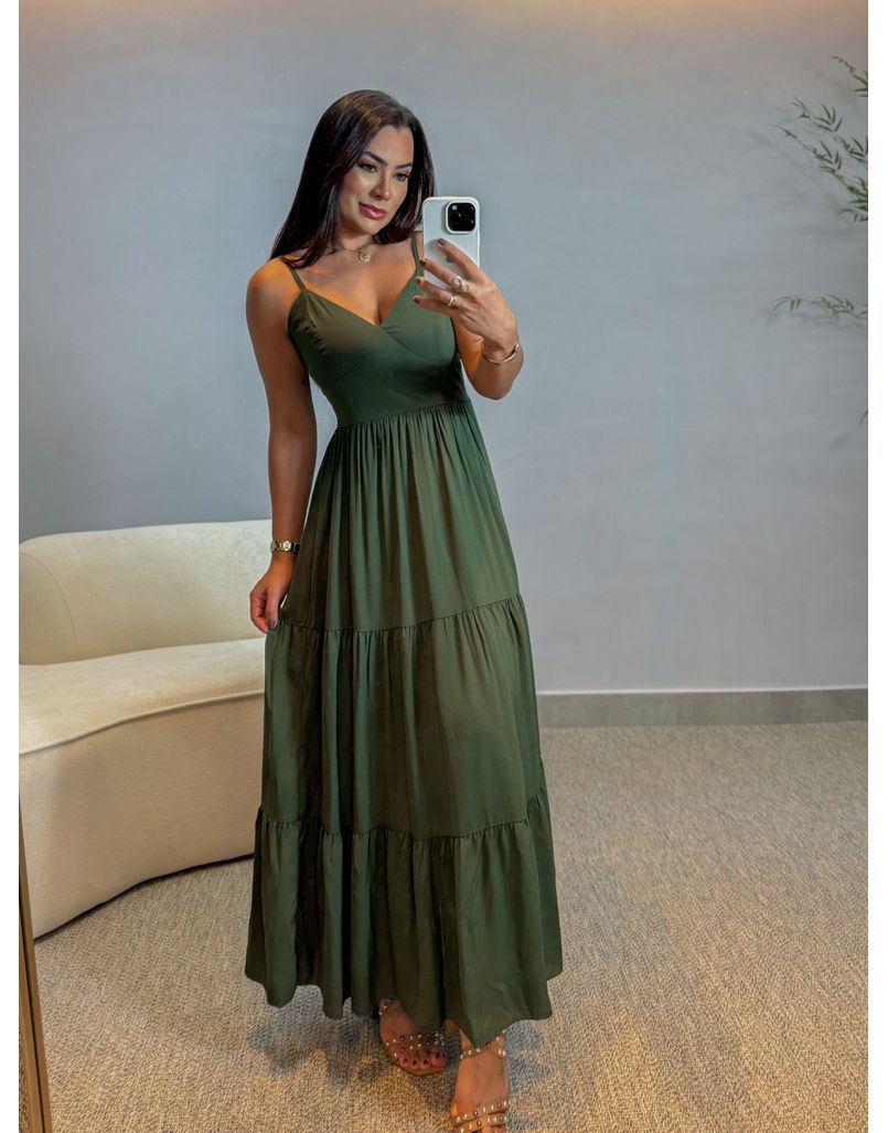 Vestido Midi Atenas Verde - Loja La Mina 