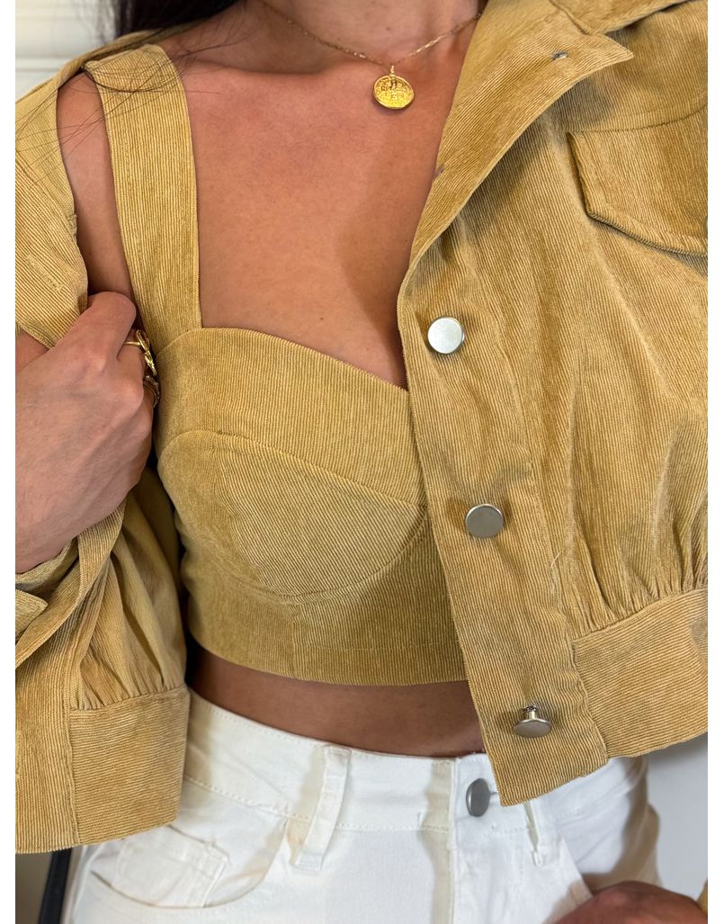 Conjunto Jaqueta Cotelê Caqui