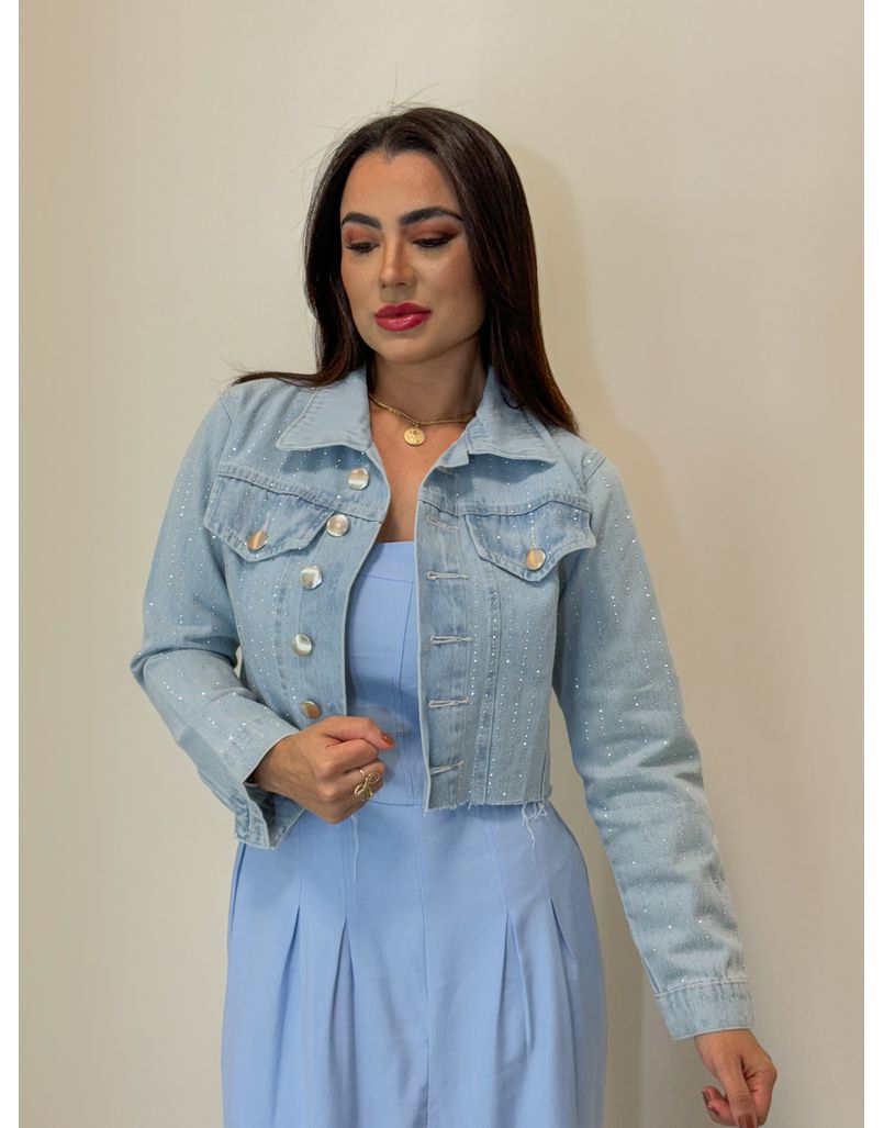 Jaqueta Jeans Strass