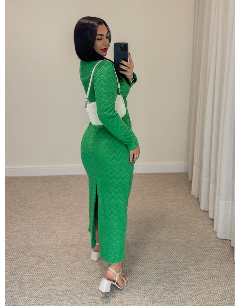 Vestido Manga Longa Amélia Verde